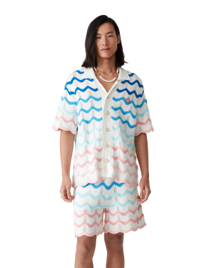 Gradient Wave Crochet Shorts