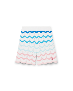 Gradient Wave Crochet Shorts