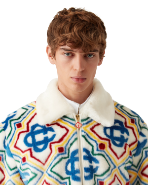 Jacquard Faux Fur Jacket