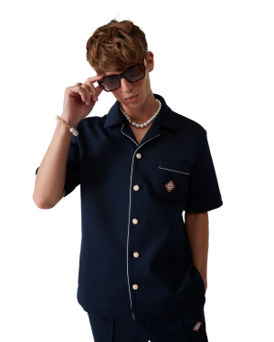 Jacquard Monogram Short Sleeve Shirt
