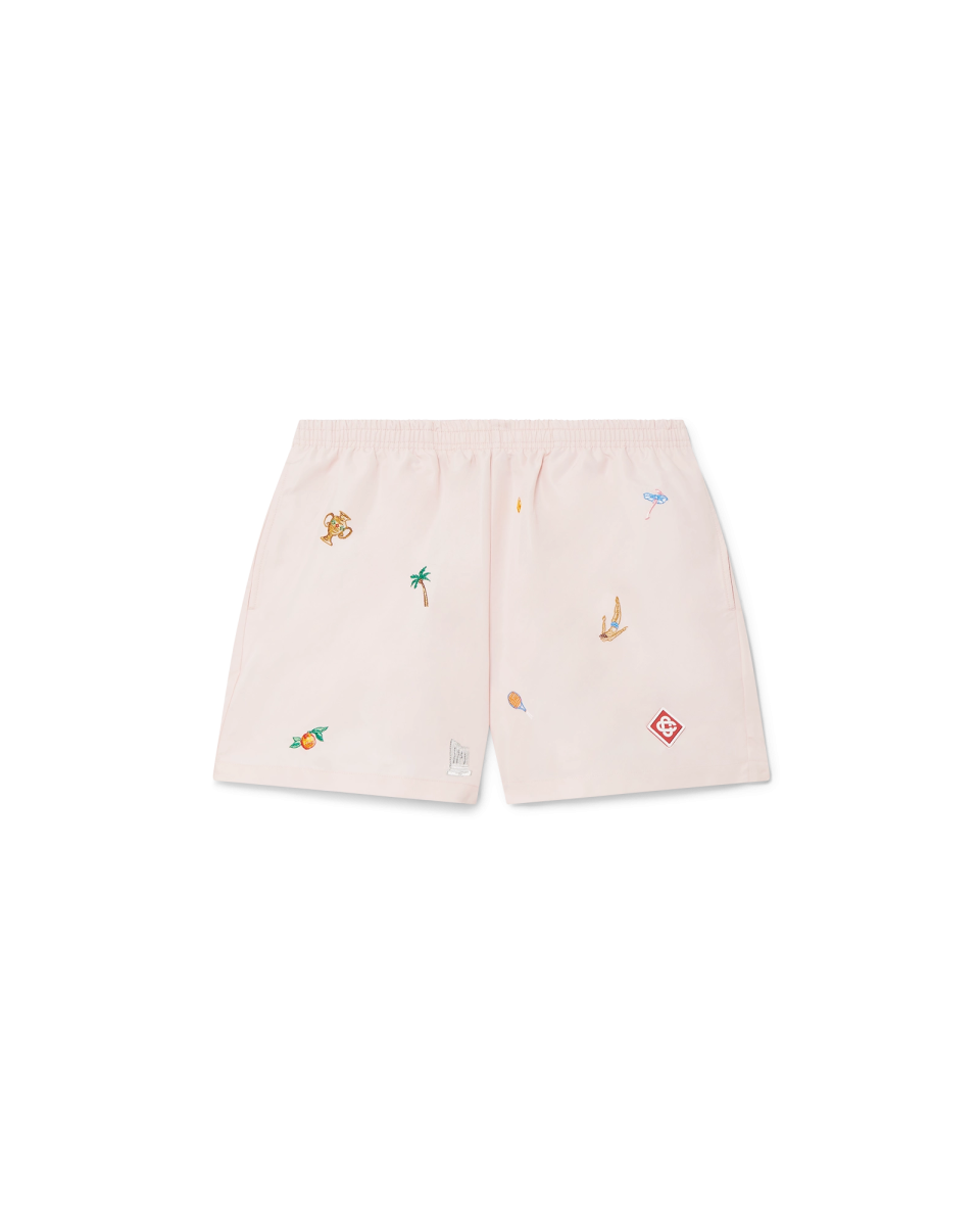 Embroidered Motif Swim Shorts