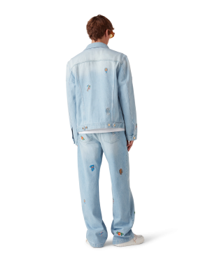 Embroidered Motif Jeans