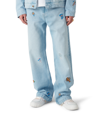 Embroidered Motif Jeans
