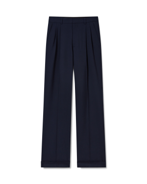 Wool Tailored Pleated Trousers