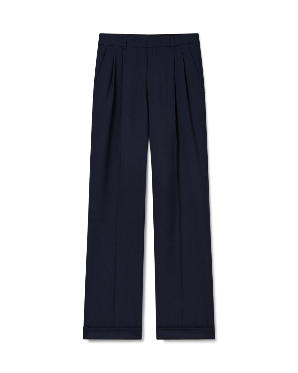 Wool Tailored Pleated Trousers