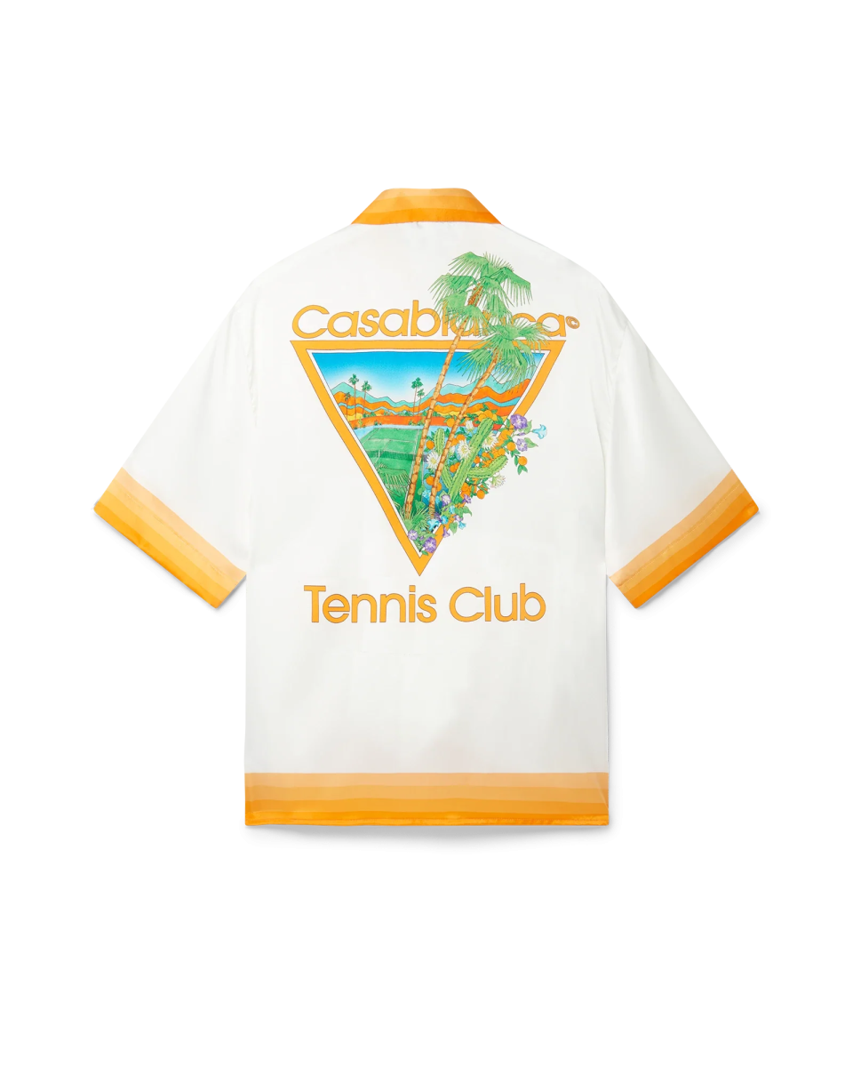 Palm Springs Icon Orange Short Sleeve Silk Shirt