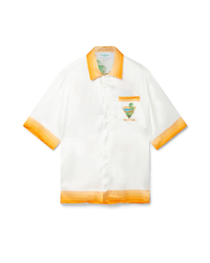 Palm Springs Icon Orange Short Sleeve Silk Shirt
