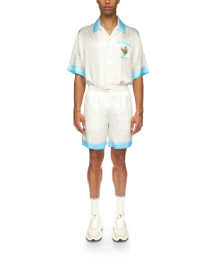 Palm Springs Icon Blue Silk Shorts