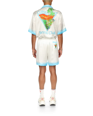 Palm Springs Icon Blue Silk Shorts