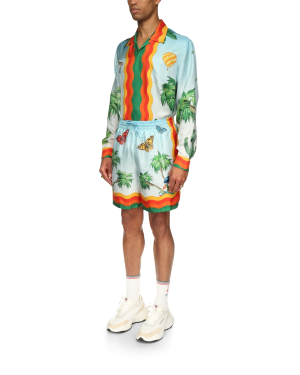 Palm Springs Tennis Club Silk Shorts