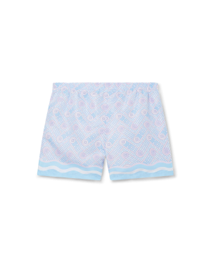 Blue Ping Pong Monogram Swim Trunks