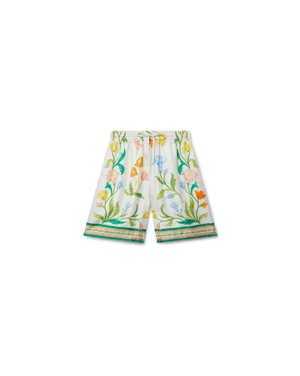 L'Arche Fleurie Silk Shorts