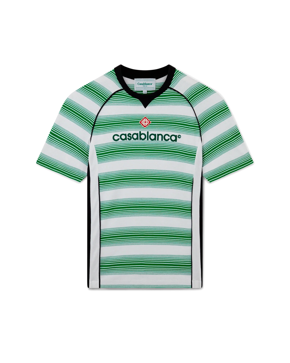 Gradient Stripe Panelled Short Sleeve T-Shirt