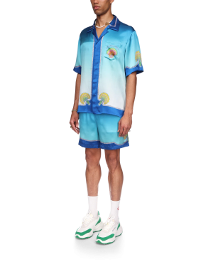 Coquillage Color?? Short Sleeve Silk Shirt