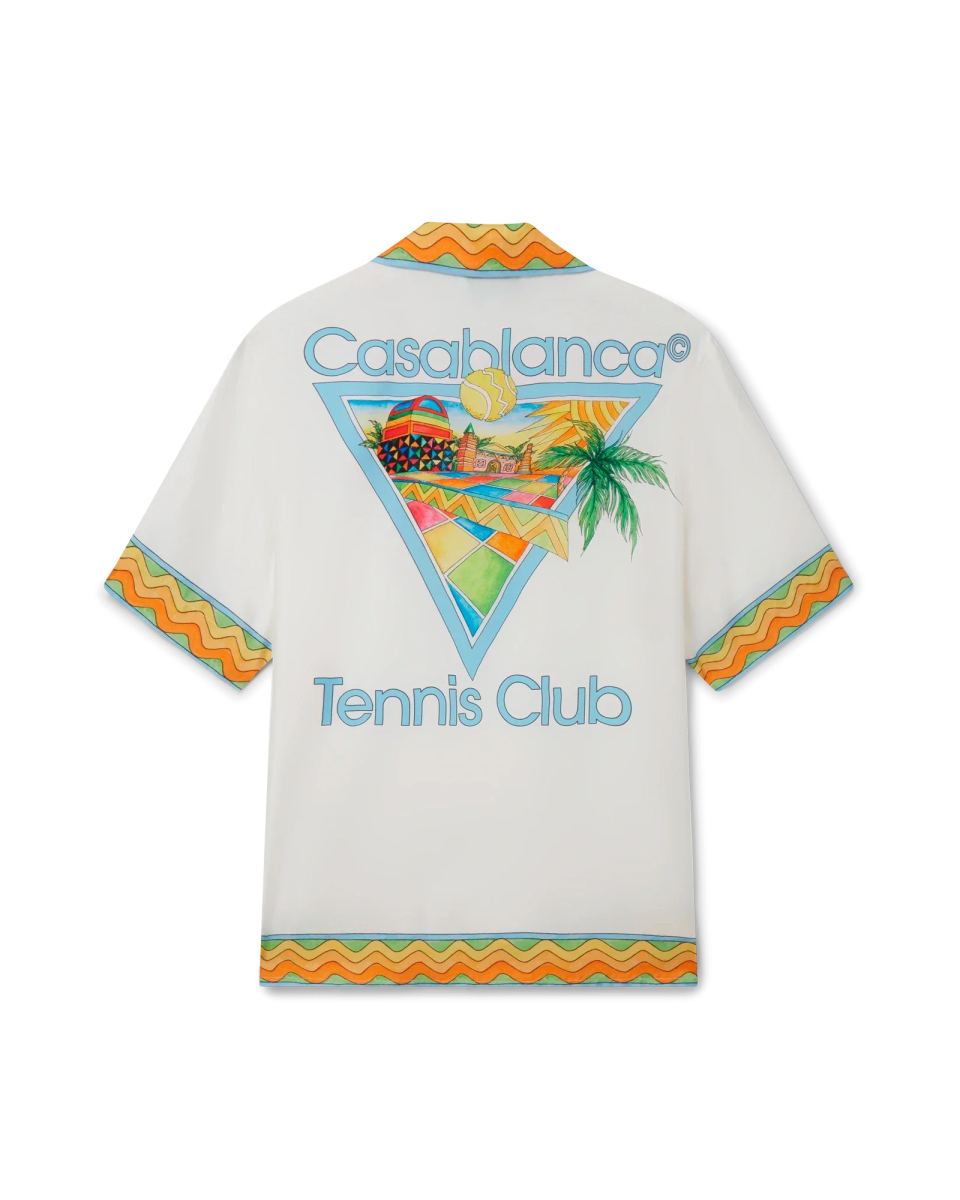 Afro Cubism Tennis Club Short Sleeve Silk Shirt