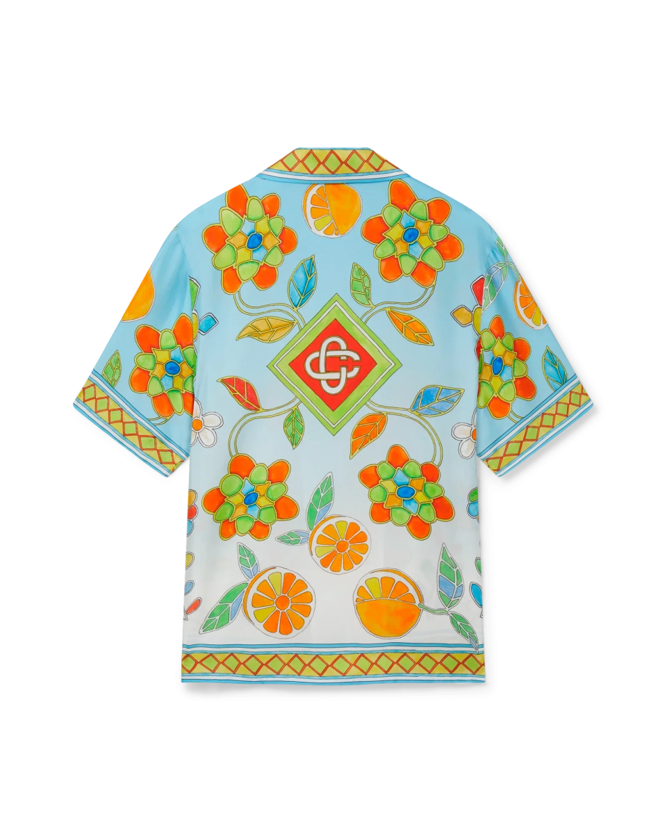Yoruba Flowers Short Sleeve Silk Shirt