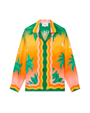 Tennis Club En Fleur Long Sleeve Silk Shirt