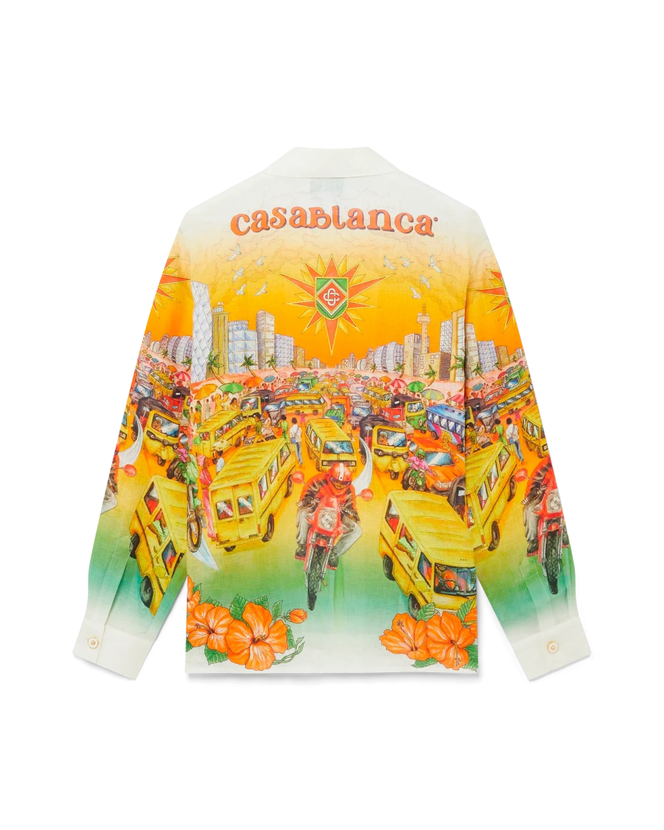 Traffic Long Sleeve Linen Shirt