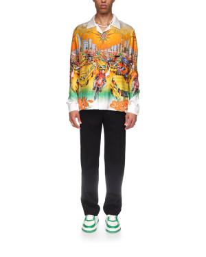 Traffic Long Sleeve Linen Shirt