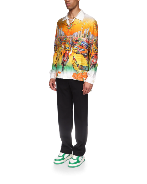 Traffic Long Sleeve Linen Shirt