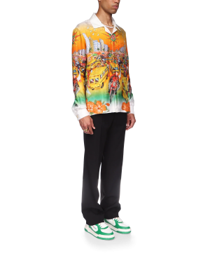 Traffic Long Sleeve Linen Shirt