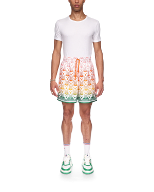 Gradient Heart Monogram Silk Shorts