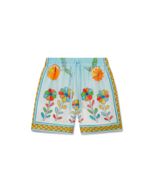 Yoruba Flowers Silk Shorts