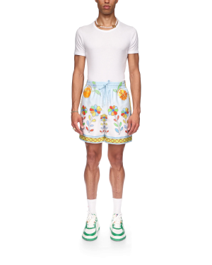 Yoruba Flowers Silk Shorts