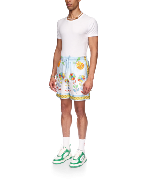 Yoruba Flowers Silk Shorts