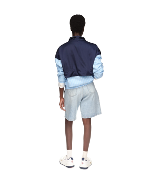 Pinstripe Nylon Track Jacket