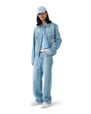 Graffiti Distressed Denim Jacket