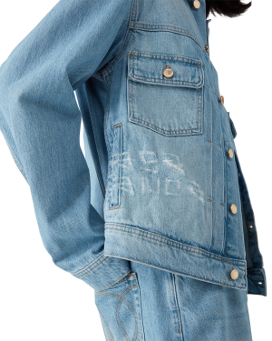 Graffiti Distressed Denim Jacket