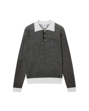 Boucle Stripe Long Sleeve Polo Shirt