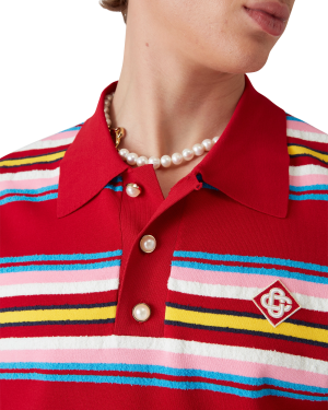 Stripe Oversized Polo Shirt