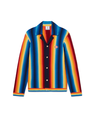 Gradient Stripe Towelling Jacket