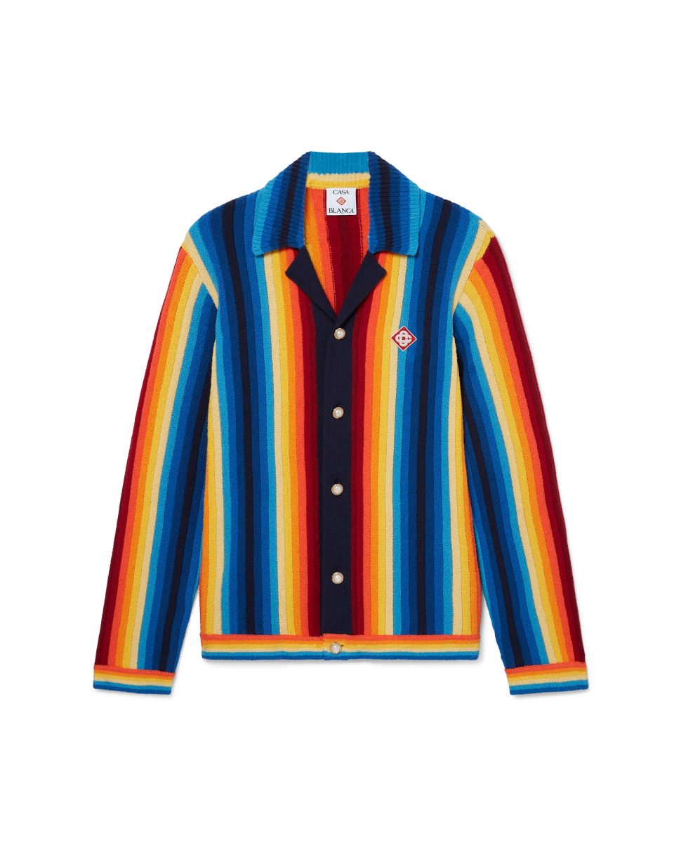 Gradient Stripe Towelling Jacket