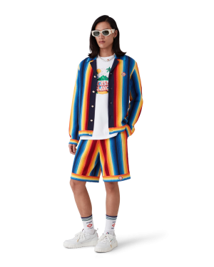 Gradient Stripe Towelling Jacket