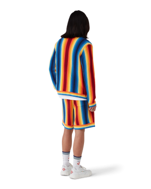 Gradient Stripe Towelling Jacket