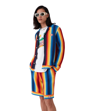 Gradient Stripe Towelling Jacket