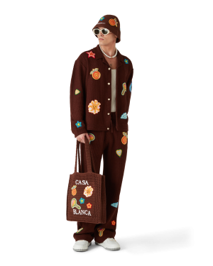 Motif Long Sleeve Crochet Shirt