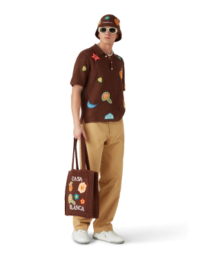 Motif Crochet Polo Shirt