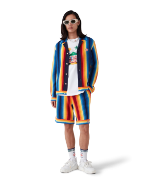 Gradient Stripe Towelling Shorts