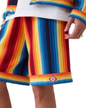 Gradient Stripe Towelling Shorts
