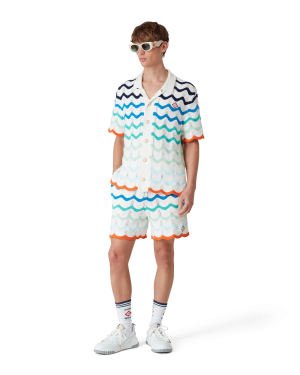 Gradient Wave Crochet Shorts