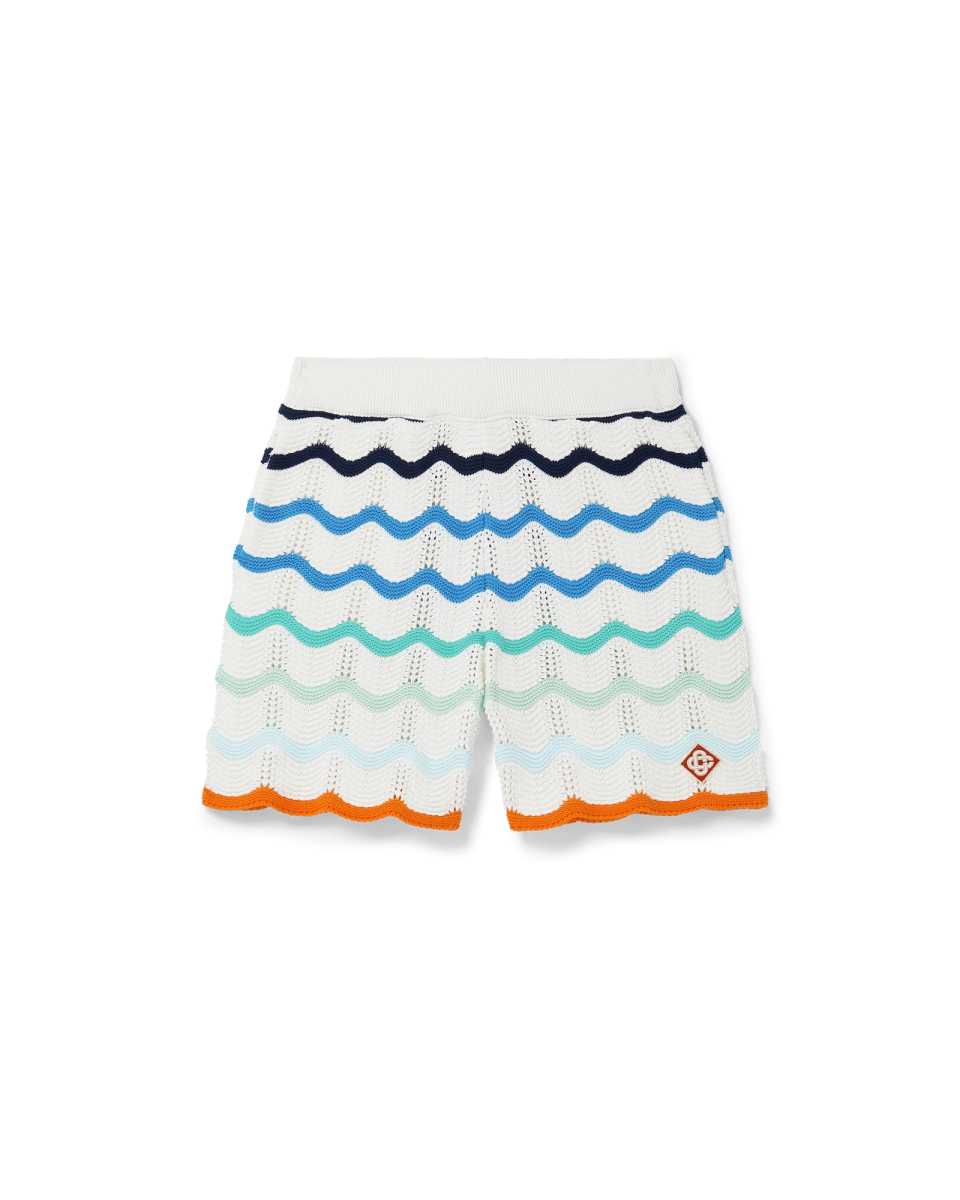 Gradient Wave Crochet Shorts
