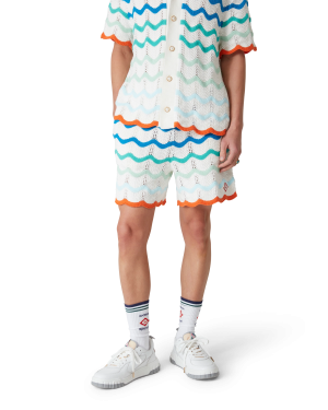 Gradient Wave Crochet Shorts