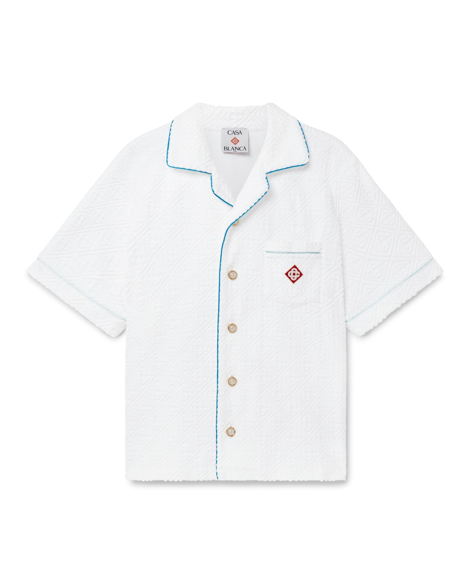 Tennis Stripe Short Sleeve Towelling Shirt