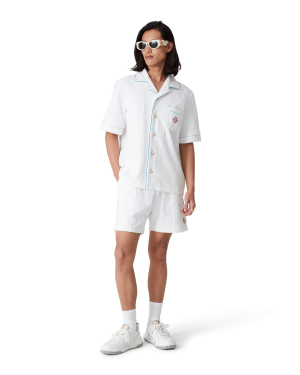 Tennis Stripe Short Sleeve Towelling Shirt