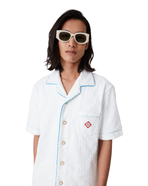 Tennis Stripe Short Sleeve Towelling Shirt