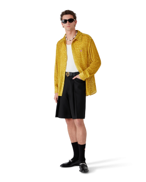 Floral Devor?? Long Sleeve Silk Shirt